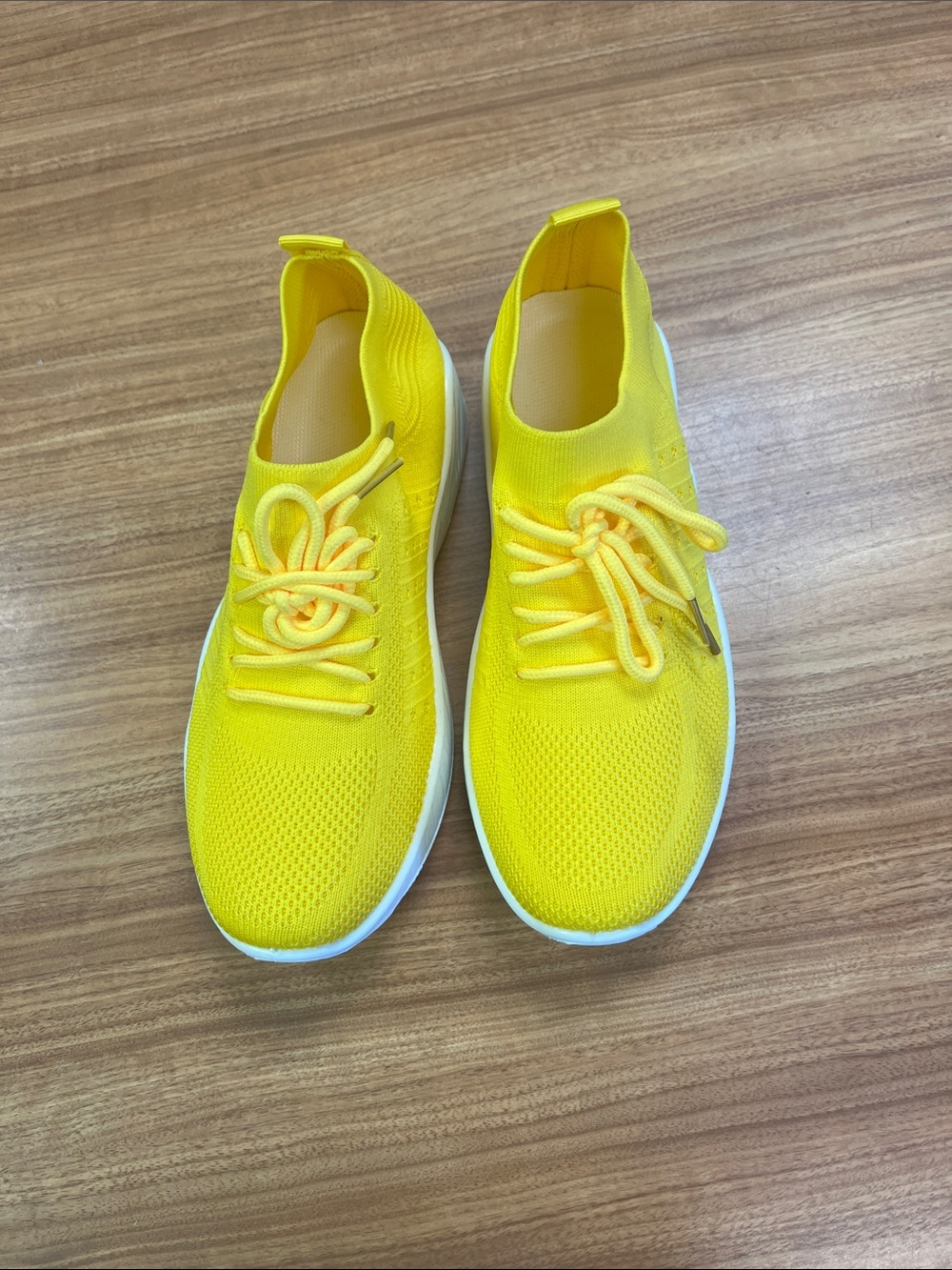 Yellow Knit Slip-On Women’s Sneakers. New without tags.